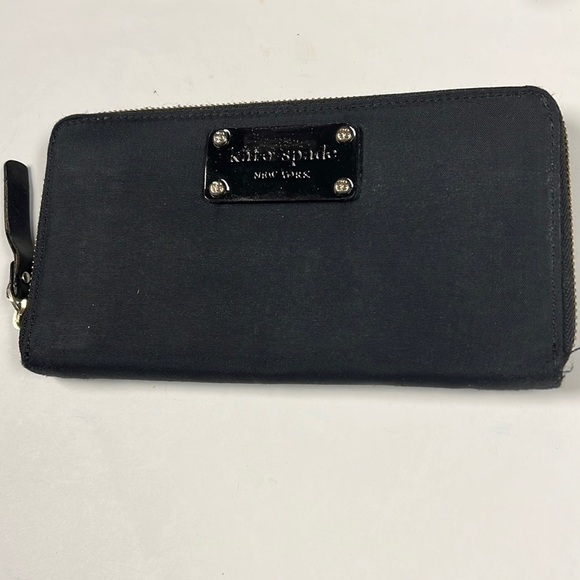 Kate Spade New York Nylon Leather Long Clutch Zip Around Wallet - Picture 1 of 9
